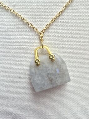 Hand Crafted Moonstone Handbag Necklace